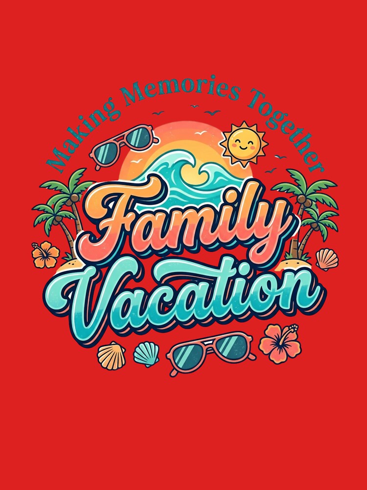 Family Vacation Making Memories Together Retro Tropical Beach by PACS0011