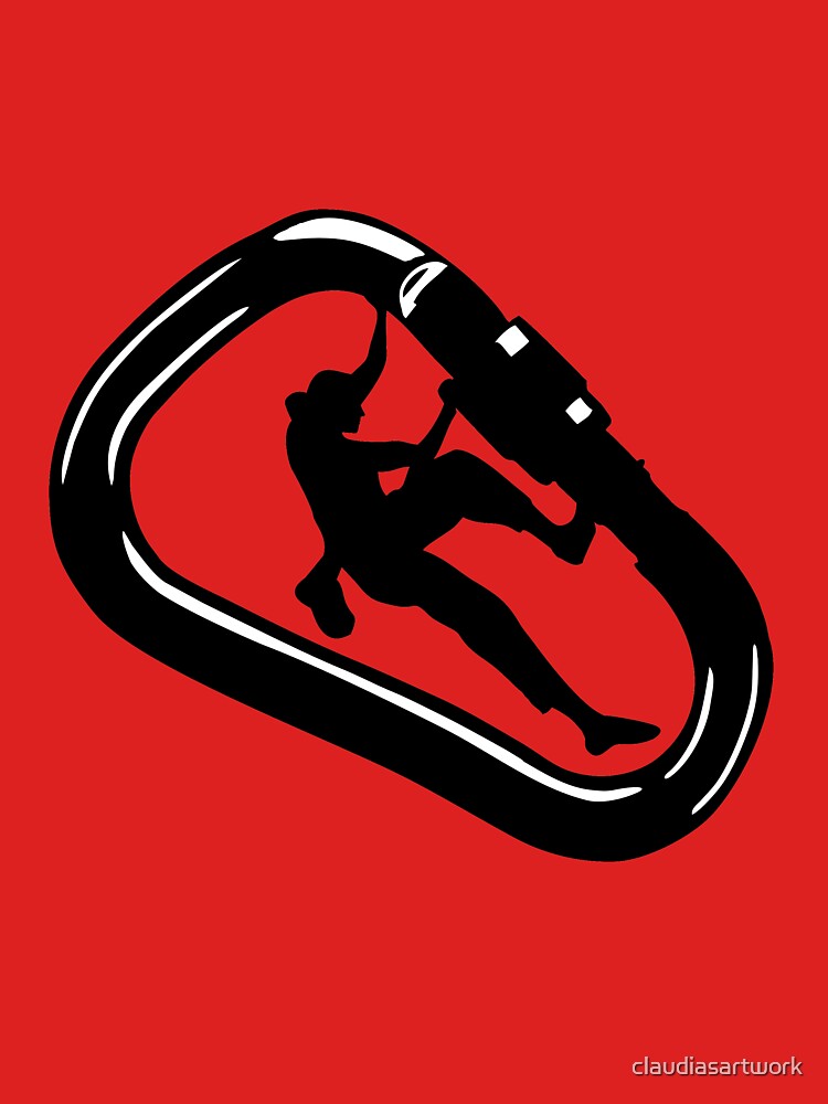 Climbing carabiner - woman climbing by claudiasartwork