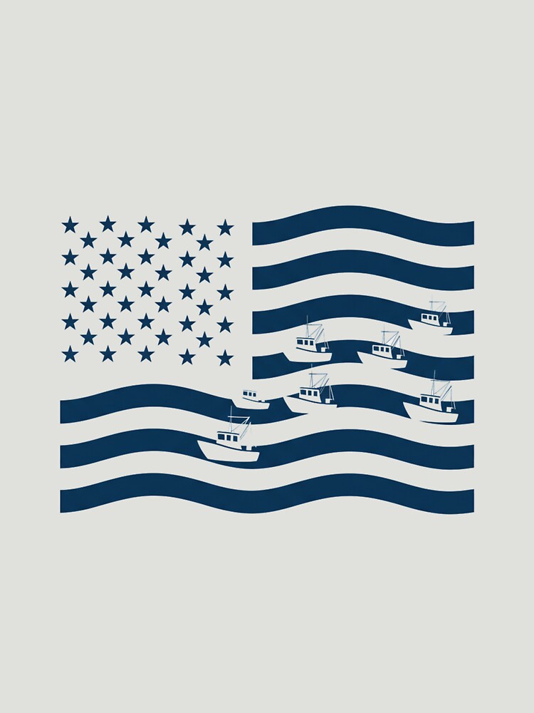 Fishing Fleet American Flag - Nautical Patriot Tee by Merchifyme2000