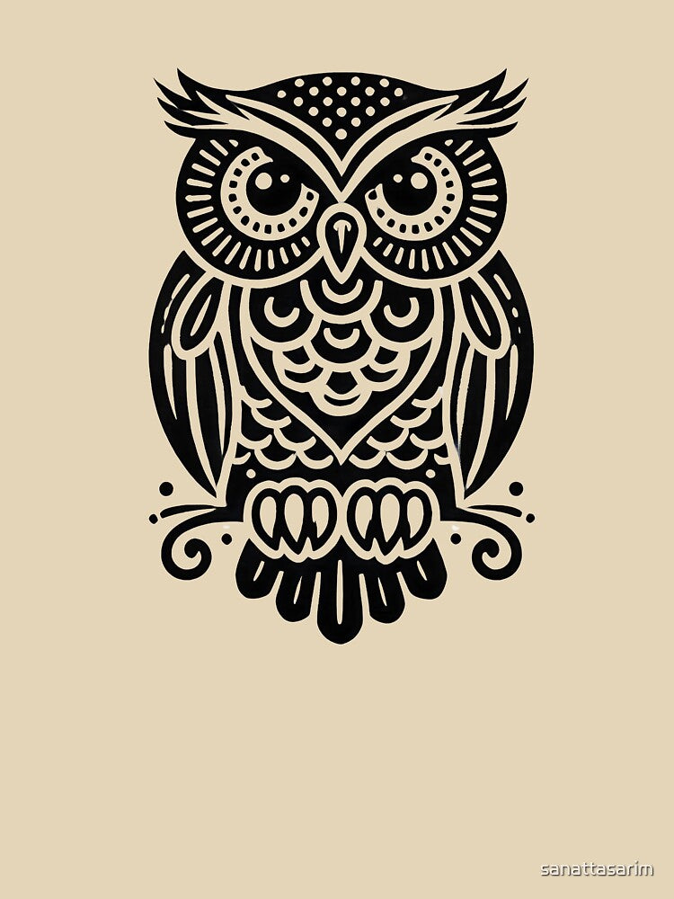 Majestic Owl Design: Elegance and Wisdom by sanattasarim