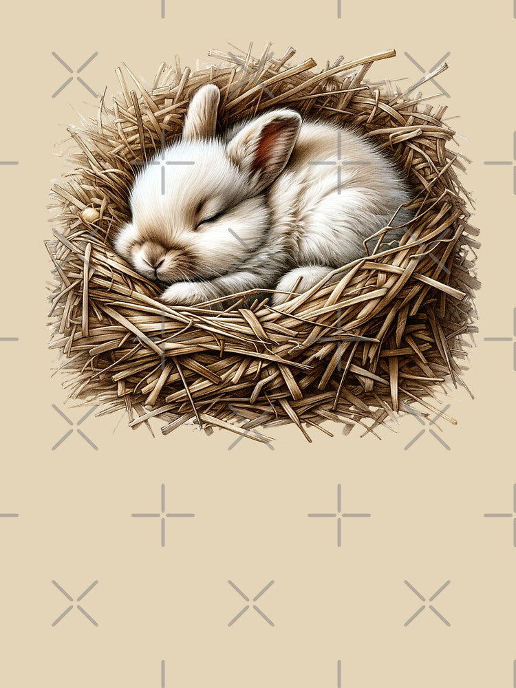 Cute baby rabbit on a bed of hay by LoneAngel