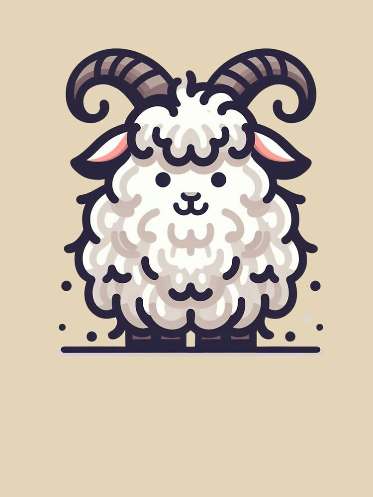 Adorable Cute Goat Cartoon Illustration Farm Animal Art by gkhanco