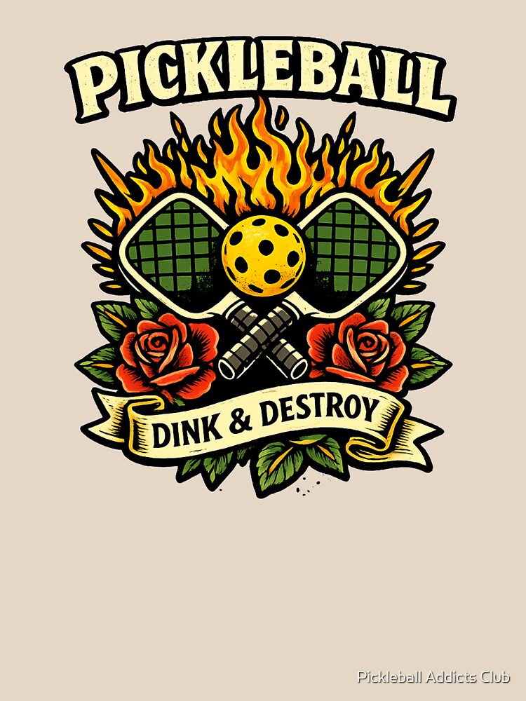 Dink & Destroy – Bold Pickleball Paddle Graphic T-Shirt for Pickleball Players by Pickleball Addicts Club