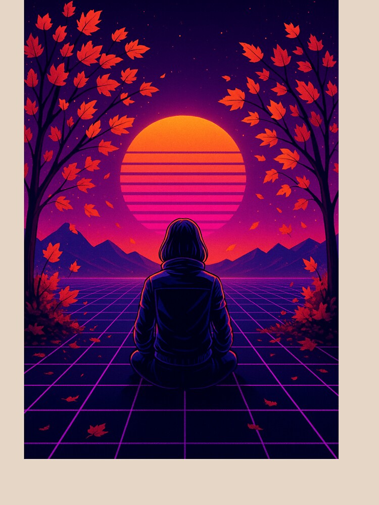 Neon Autumn Dreams – Cyber Vaporwave Sunset by kamisclothes