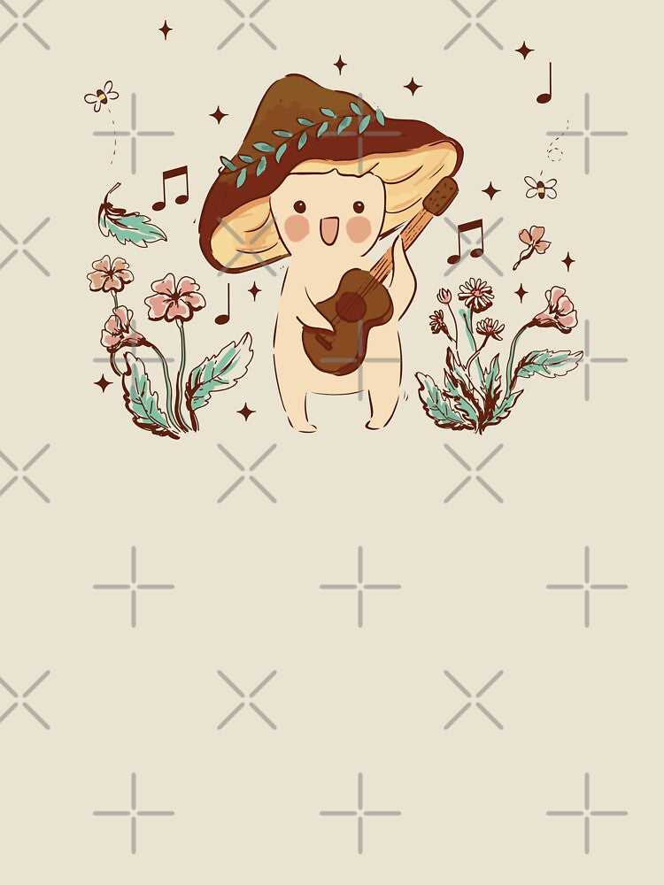 Cute Cottage core Mushroom Singing - Fairycore by Paperfly Studio