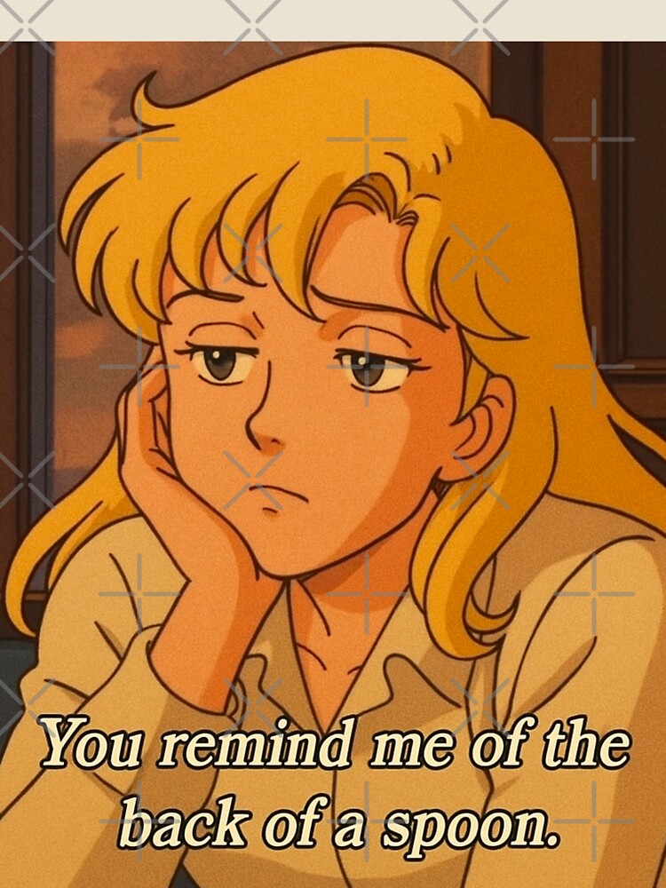 Melancholy Blonde Girl Anime Art – “You Remind Me of the Back of a Spoon” by Soft rot studio