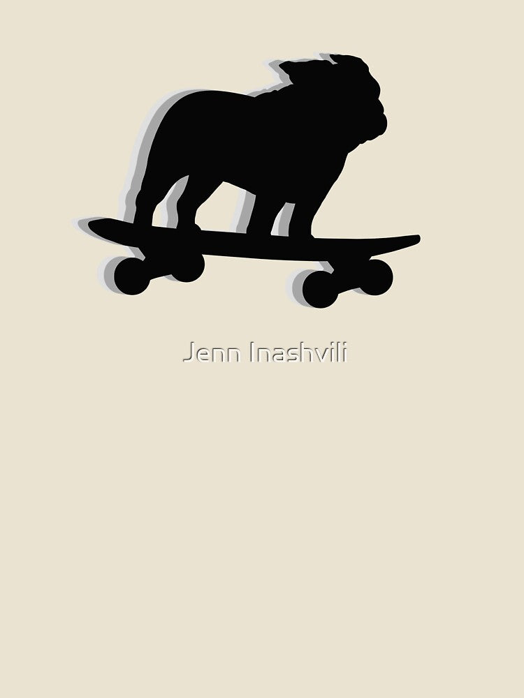 Skateboarding Bulldog by Jenn Inashvili