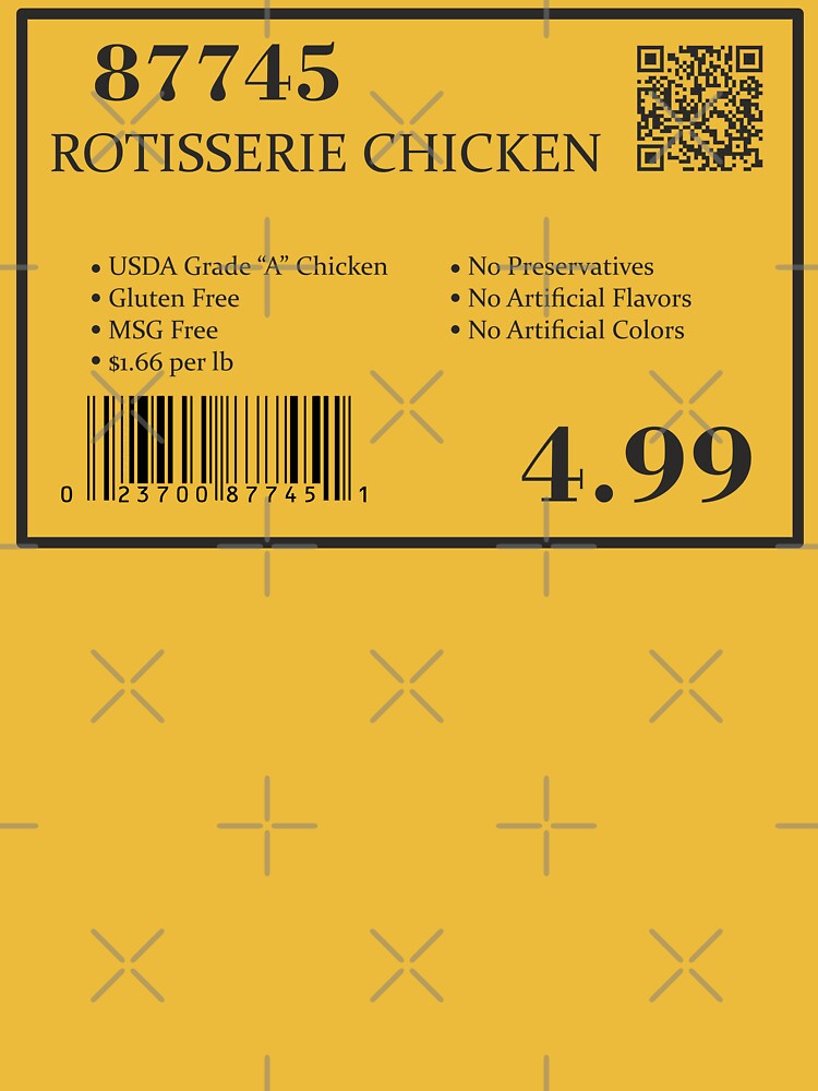 Costco label barcode rotisserie chicken item 87745 by Any1Some1