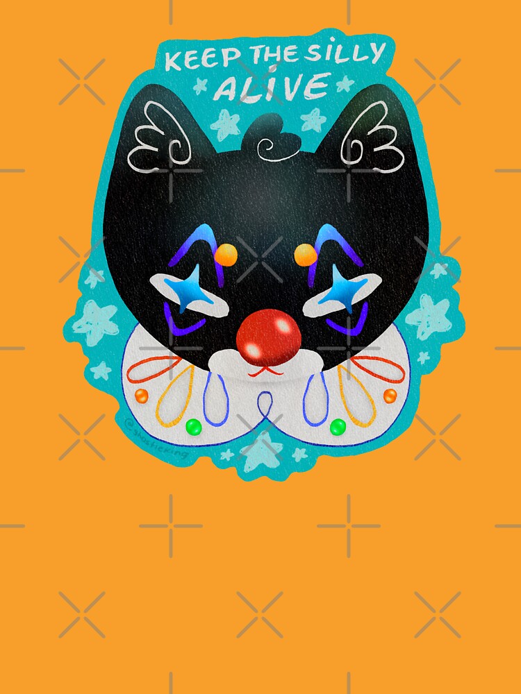Keep The Silly Alive Clown Cat Art by ghostieking