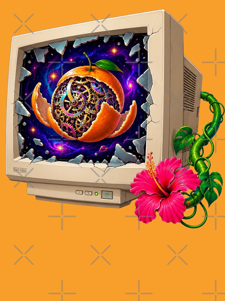 Surreal Cosmic Bloom Vintage Tech Art by MarVan-Prints