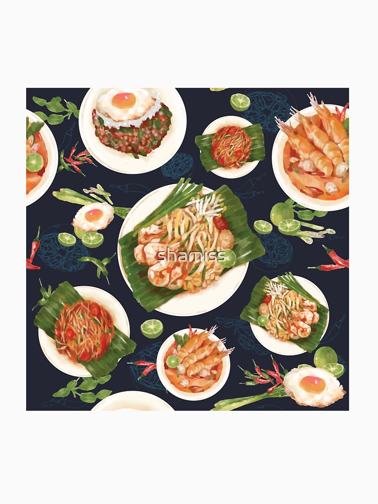 Seamless pattern of traditional Thai Food. by shamiss