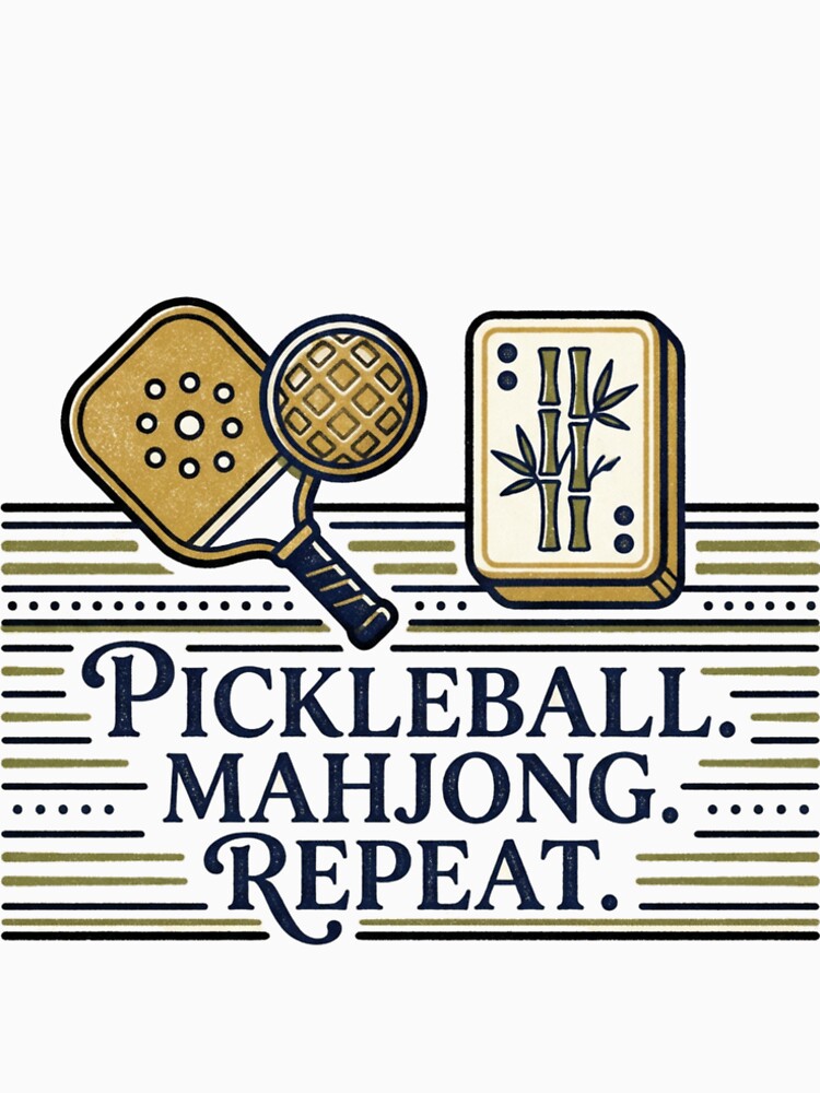 Pickleball Mahjong Repeat Vintage Lifestyle Design by BonVivantly