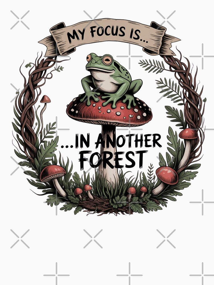 ADHD Frog Sticker - My Focus Is In Another Forest | Goblincore Gift by By Dana Studio