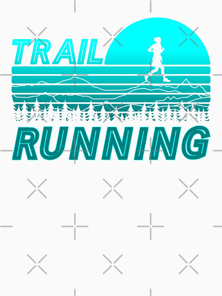 Trail running in blue sunset with mountains and forest by wejollydigitals