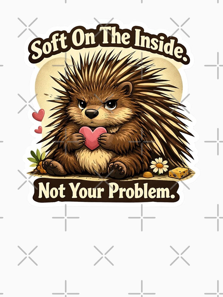 Soft Inside Not Your Problem Porcupine Sticker by Gentlestate