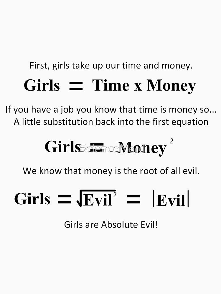 Proof that girls are absolute evil. by ScienceNerd