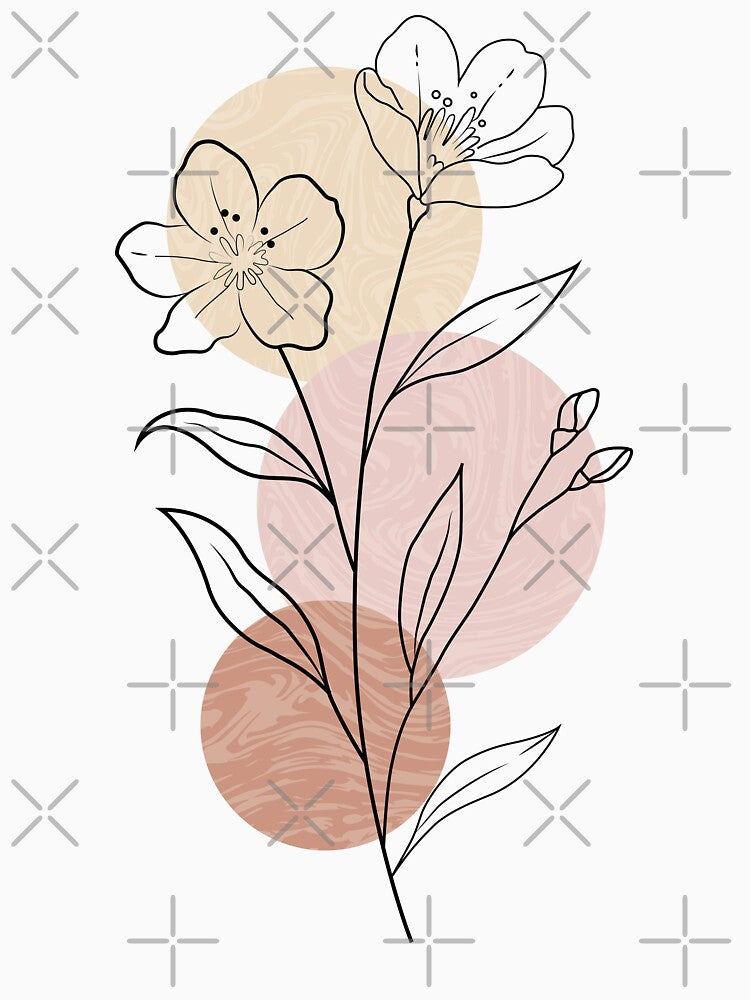 Minimalist Wildflower Line Art by Emporium