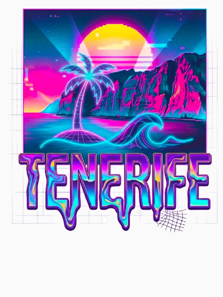 Tenerife Synthwave Retro 80s Sunset Palm Tree Vaporwave Art by MT-Hub | Art for Every Soul