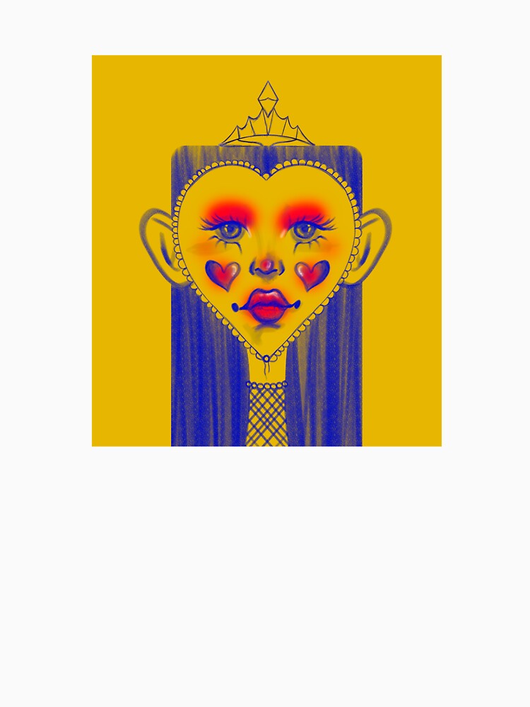 Colorful portrait illustration, heart-shaped face. by QueerActiviArt