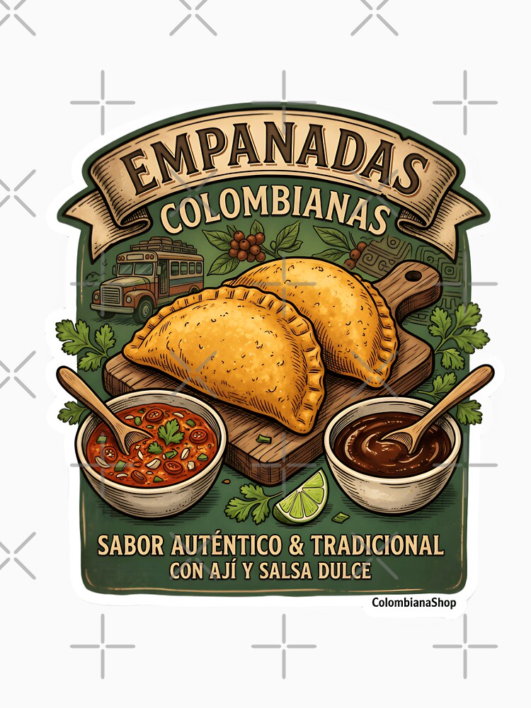 Vintage Colombian Empanadas — Hand-Drawn Food Art | Authentic Flavor by ColombianaShop