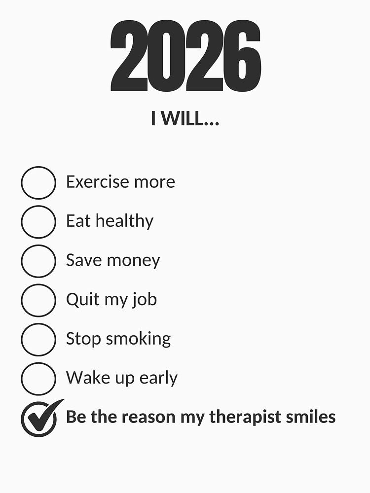 2026 Goals – Funny Mental Health Resolution T-Shirt by Llama Drama Club