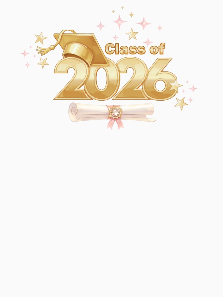 Class of 2026 Graduate with Gold Graduation Hat, Diploma & Stars II by JeweledDesigns