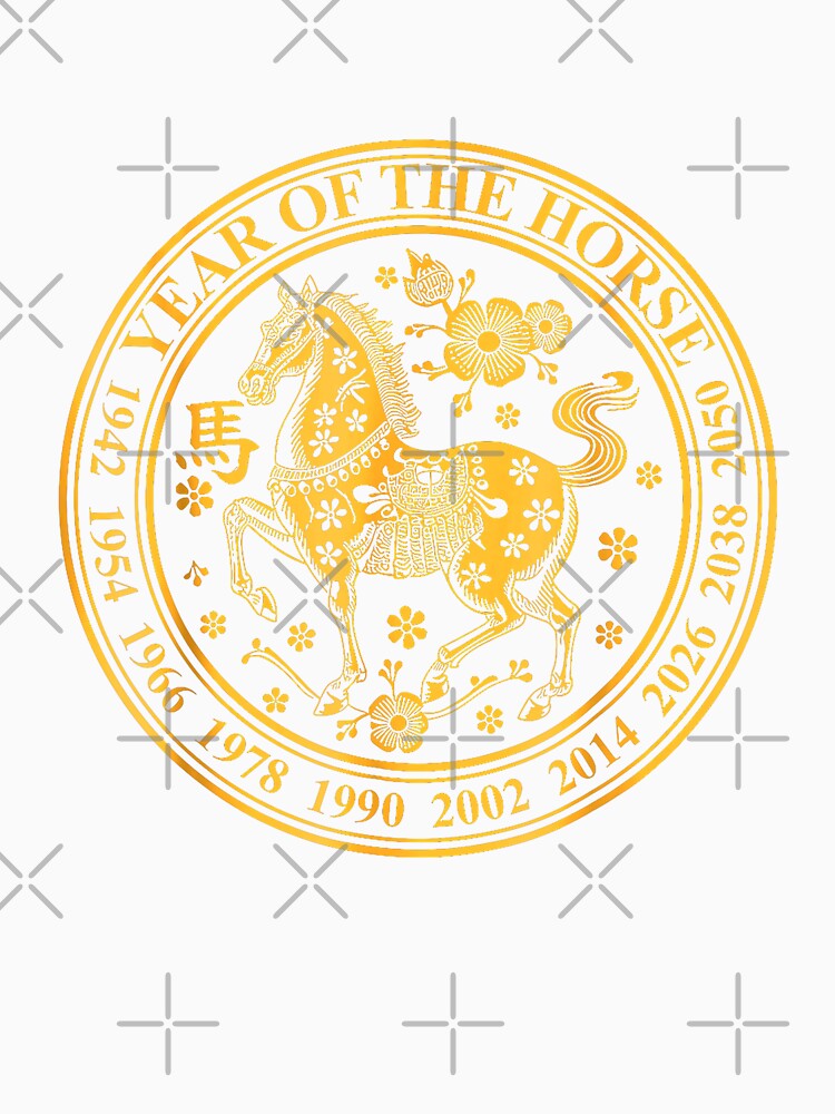 Year Of The Horse Chinese Zodiac Lucky Horse by MerchDeviant