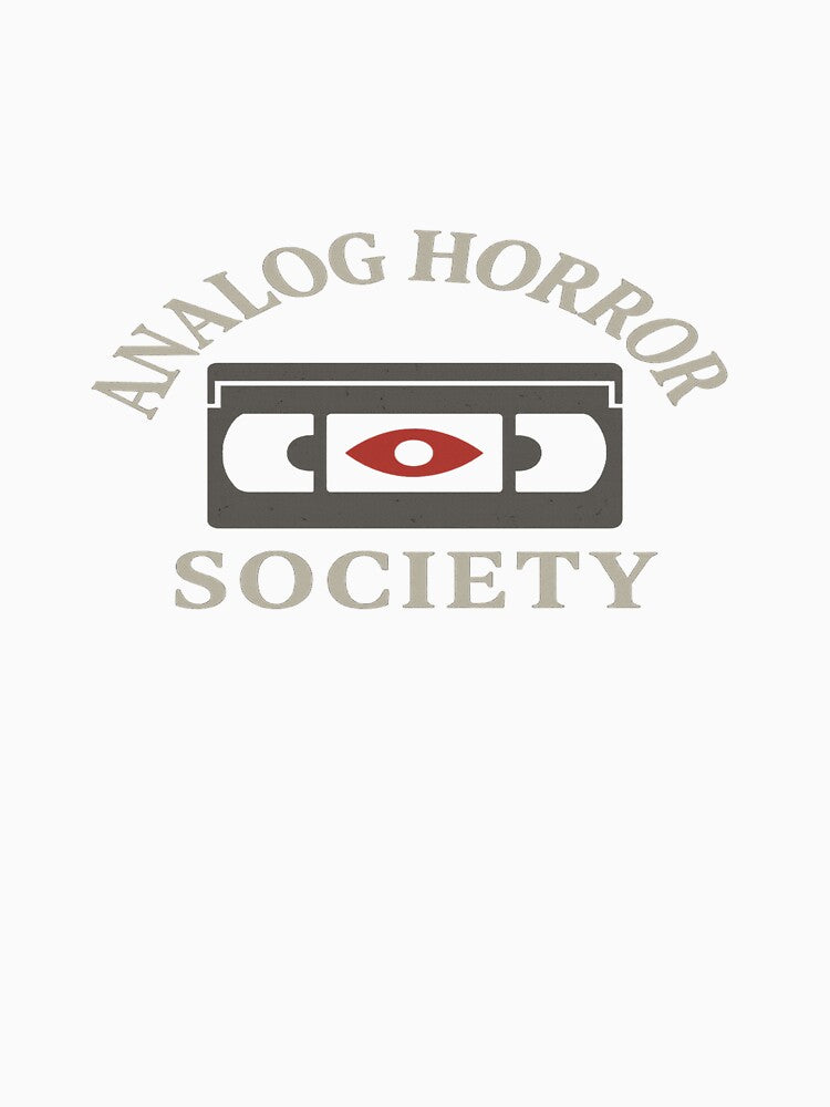 Analog Horror Society – VHS Eye Retro Horror by POD DYNASTY | Original Print On Demand T-Shirt Graphics