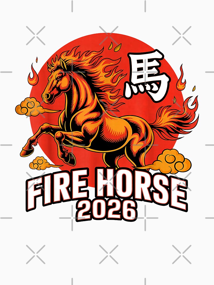 Fire Horse 2026 Chinese Zodiac Year Of The Horse by MerchDeviant