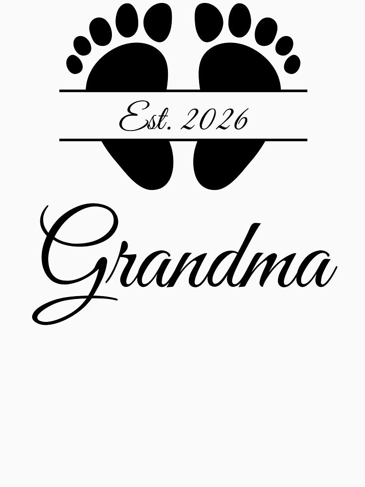 Grandma Est. 2026 with Footprint Design by JeweledDesigns