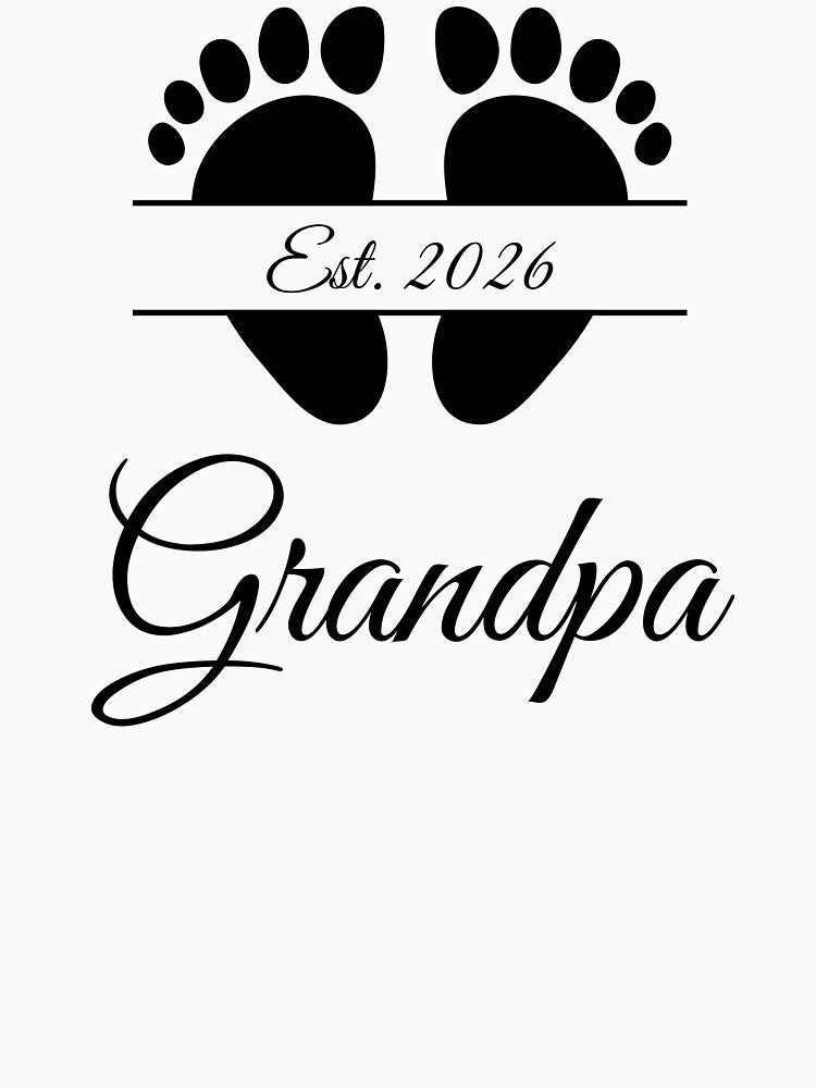 Grandpa Est. 2026 with Footprint Design by JeweledDesigns