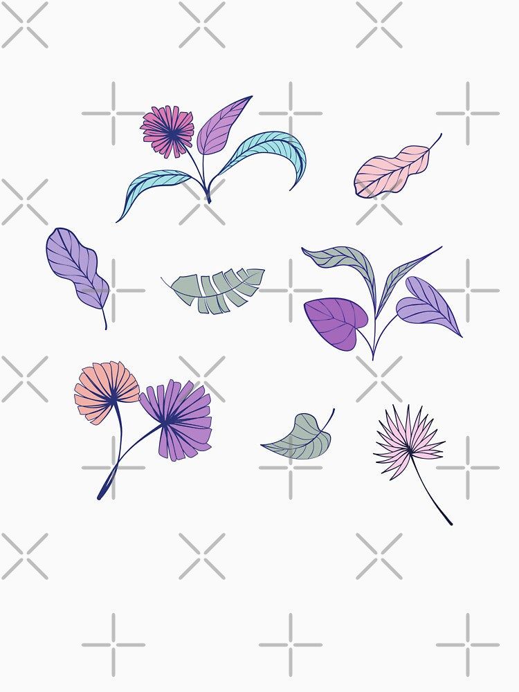 Pastel Palm Leaves Pattern Dark Mood by noa89