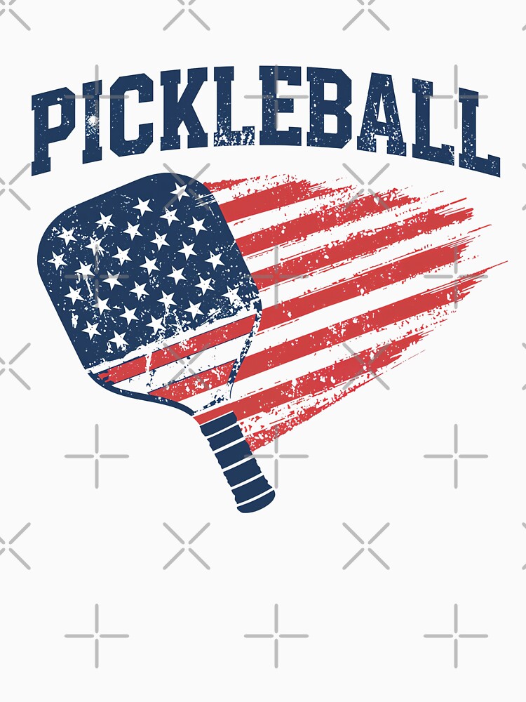Funny Pickleball Paddle American Flag Patriotic Sports Vintage Distressed by CF_VintageDesign