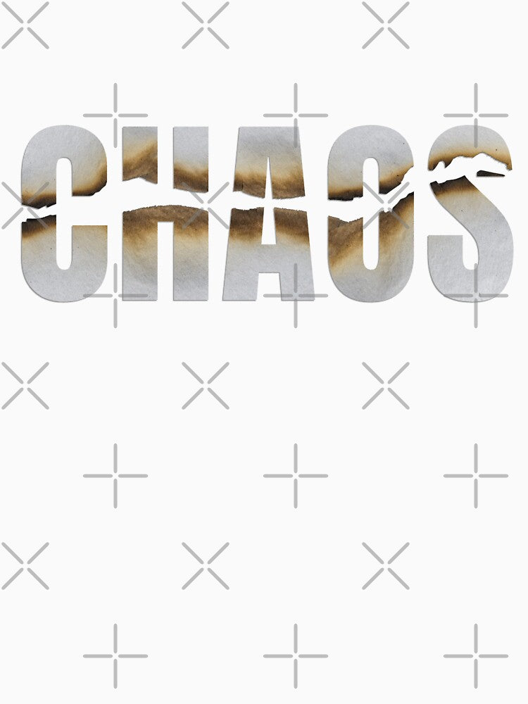 CHAOS Burnt Paper Typography – Grunge Distressed T-Shirt Design by All DayTees