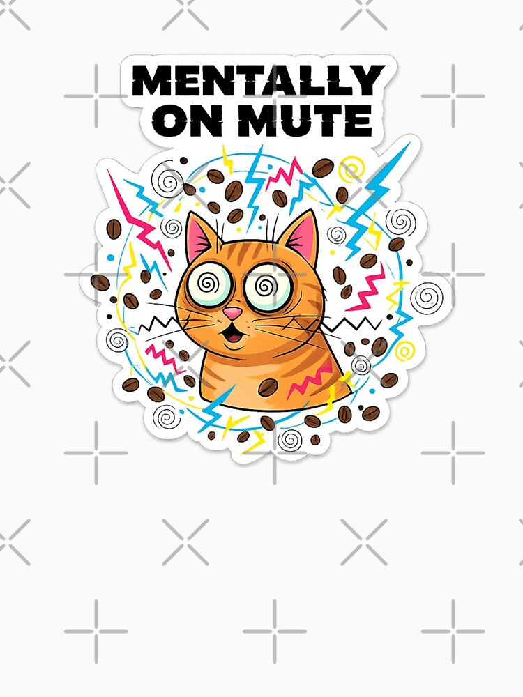 Funny Overstimulated Cat Meme Sticker by Gentlestate