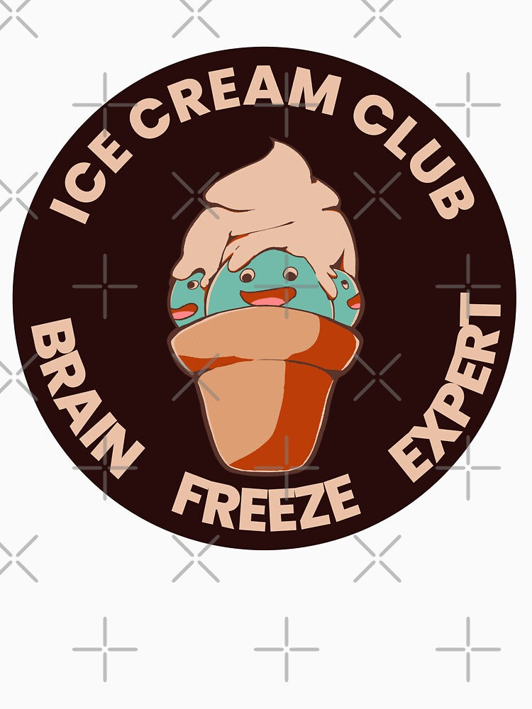 Ice Cream Club Emblem – Cute Brain Freeze Mascot Illustration by Loneliillustrat