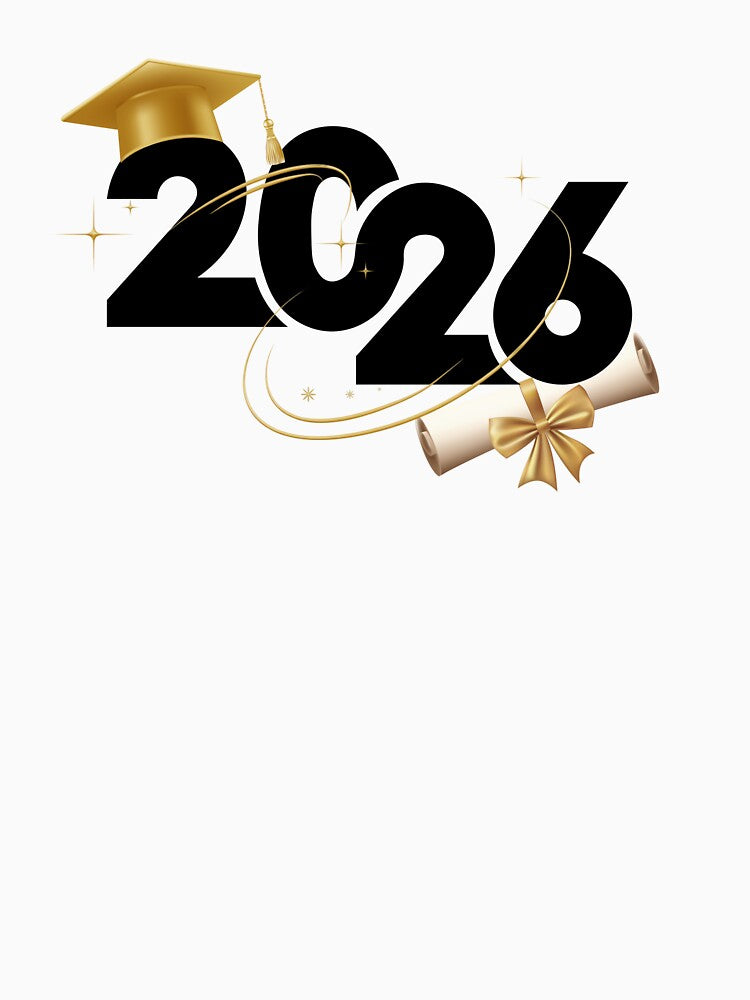 Graduate 2026 (Offset) with Gold Graduation Hat & Gold Stars by JeweledDesigns