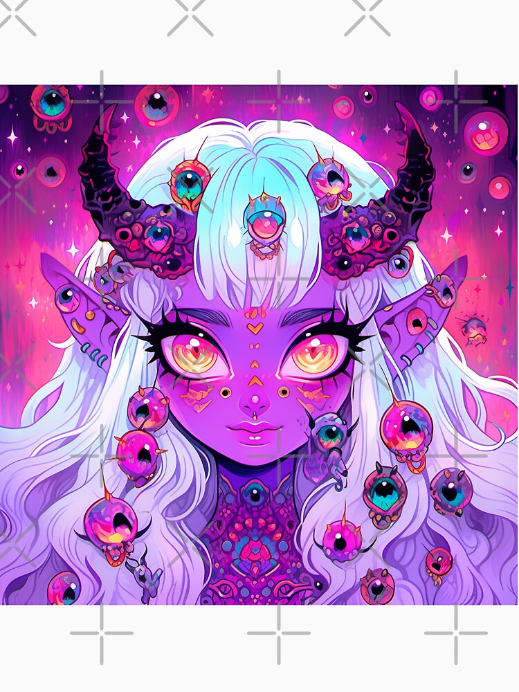 Creepy Cute Purple Demon Anime Girl by bubblegoth