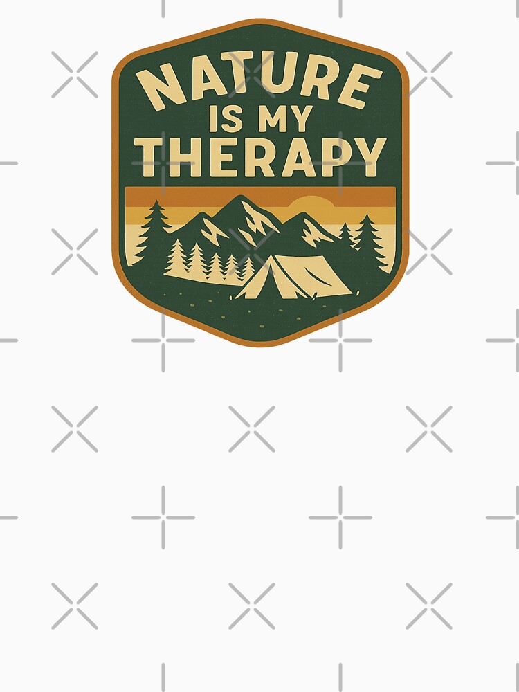 Nature Is My Therapy – Retro Outdoor Camping Shirt by Free Soul Designs