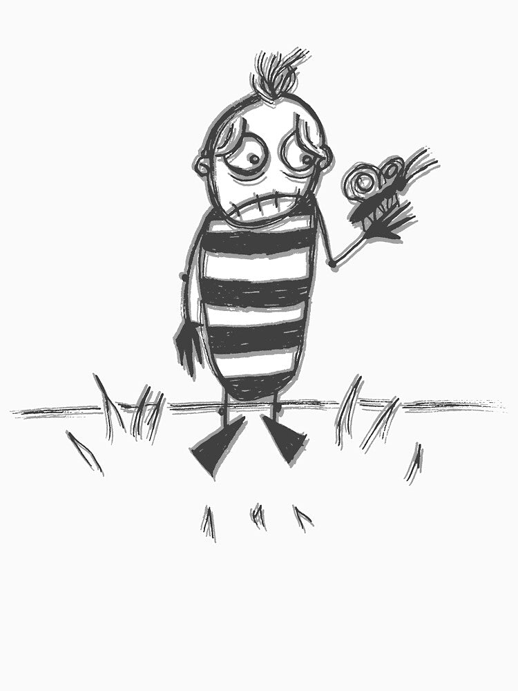 sad goth man looking at a butterfly by Michael Stewart