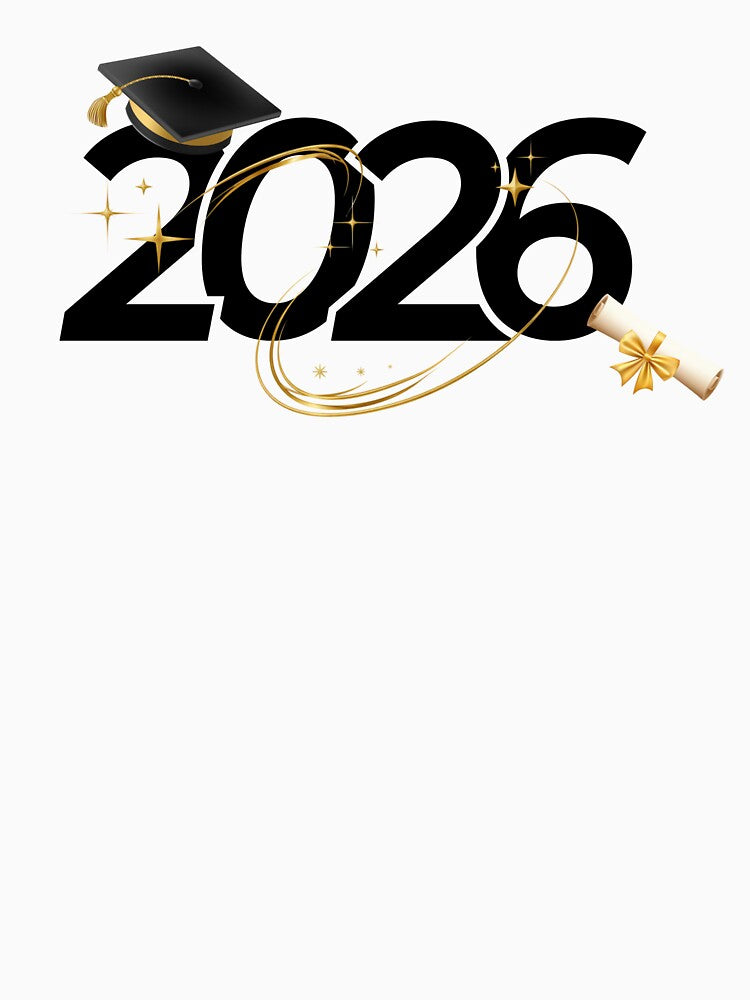 Graduate 2026 with Black Graduation Hat & Gold Stars by JeweledDesigns