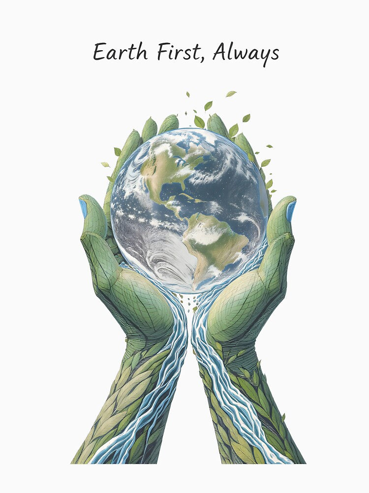 Earth First Always: Hand of Nature & Water Flow by Nuvoro Eco Awareness