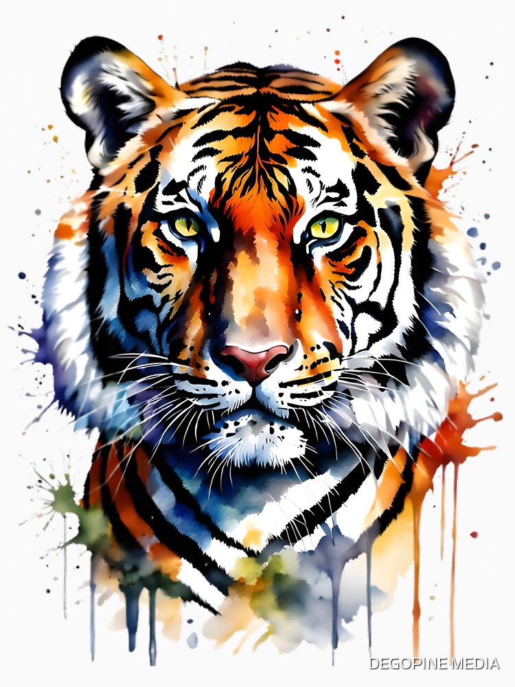 Colored Tiger Art by DegoPine  Art Studio