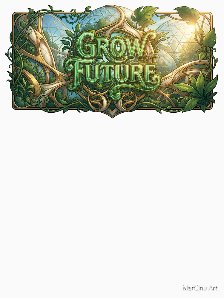 Grow Future Solarpunk Art Nouveau Garden by MarCinu Art