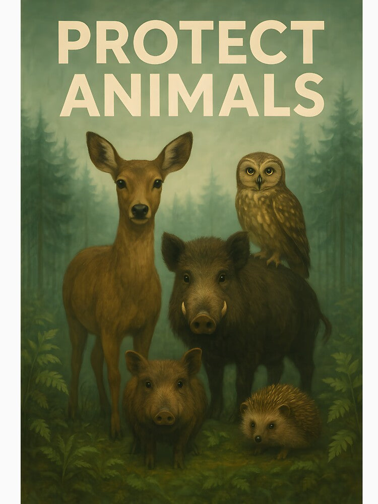 Protect Animals – those who love the forest protect its inhabitants by Rotfront Studio