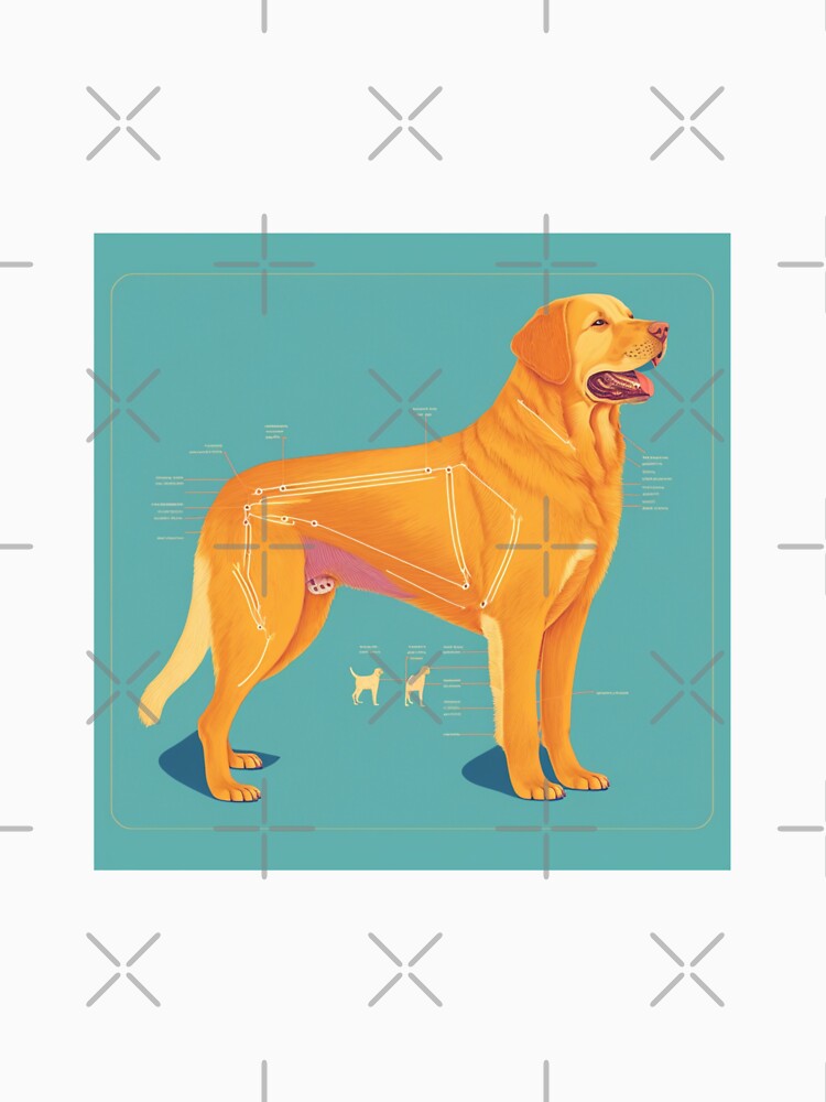 retro anatomy of a golden retriever poster by lysabird