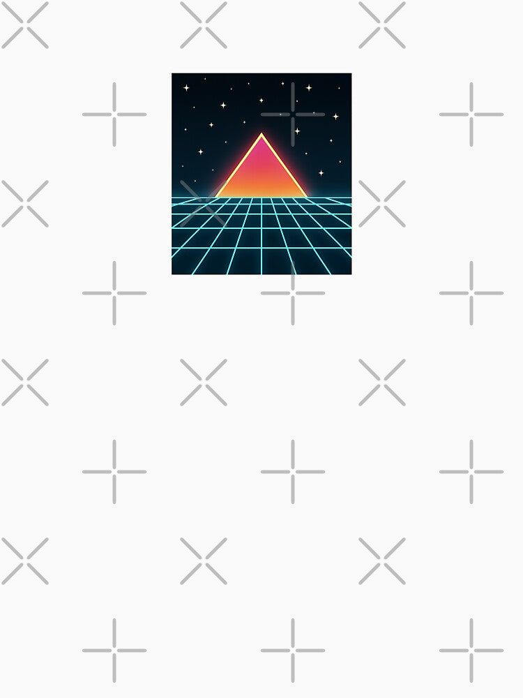 Neon Pyramid Retro Futuristic Grid by Le Grand Requin