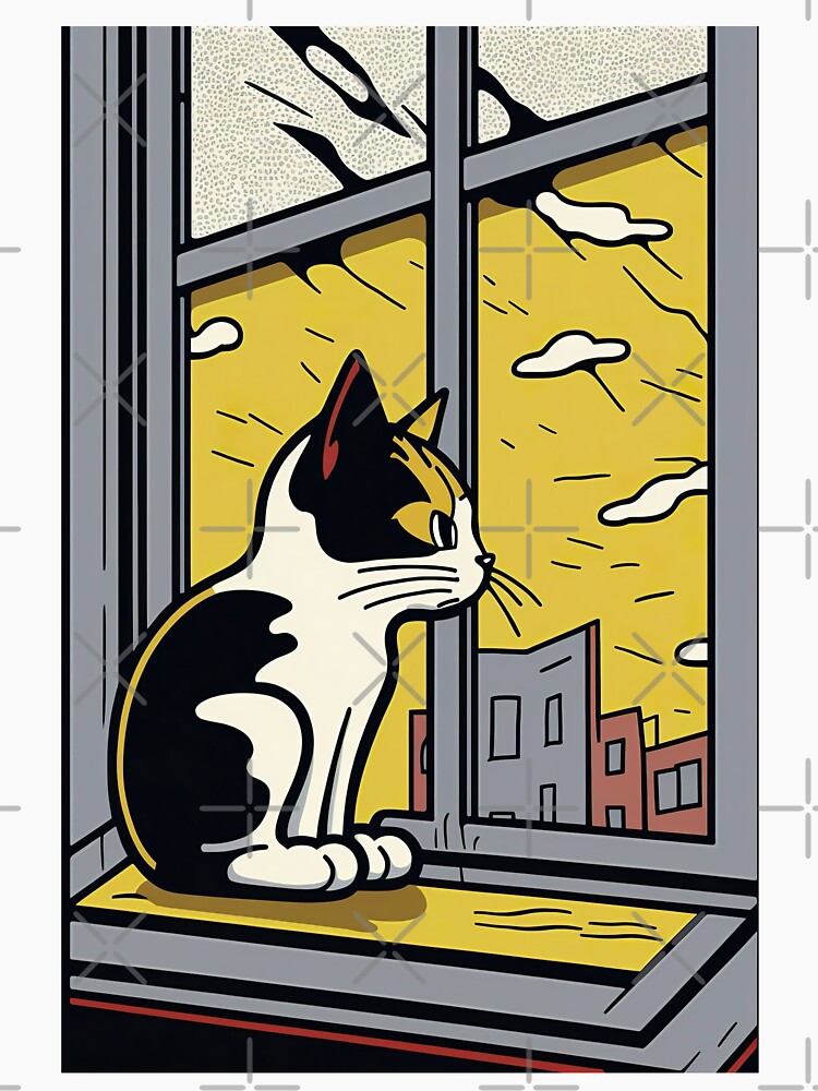 Cats on Windowsill No.3 - AI generated style transfer by Genina-design