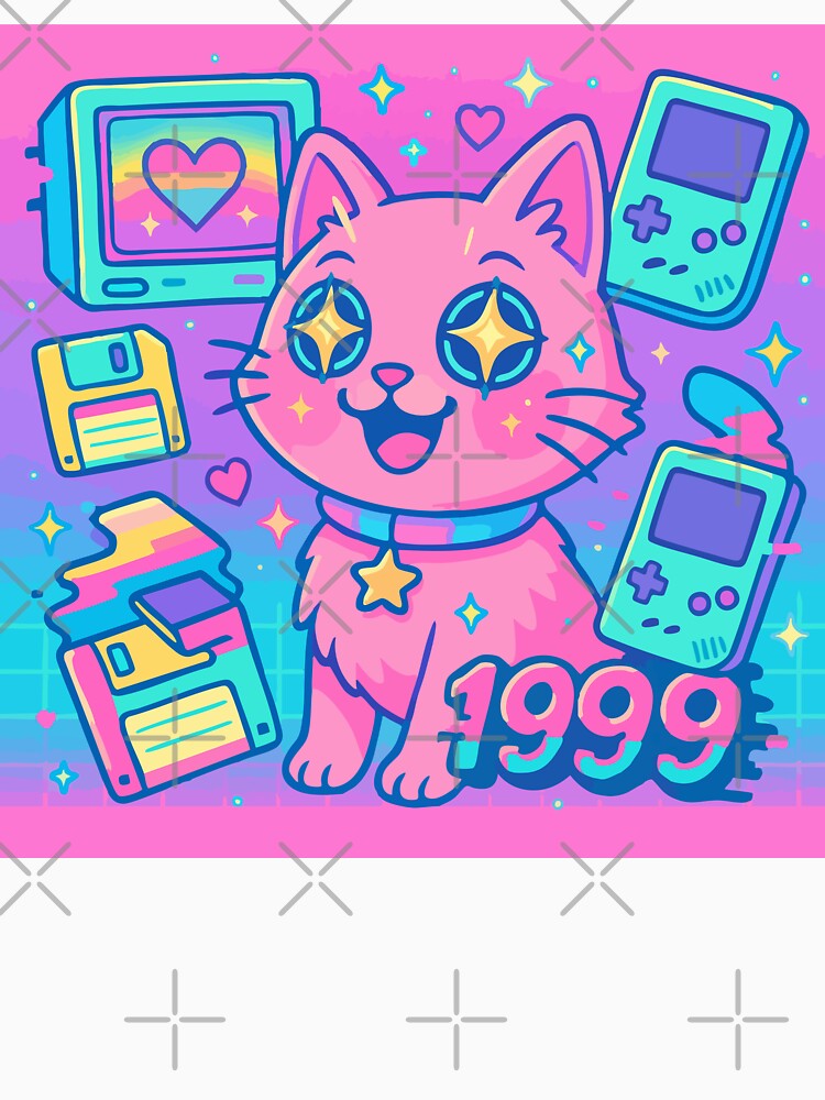 Glitch Kitty in Vaporwave Realm – Surreal Retro Cat Art by Cuckoo Parrot