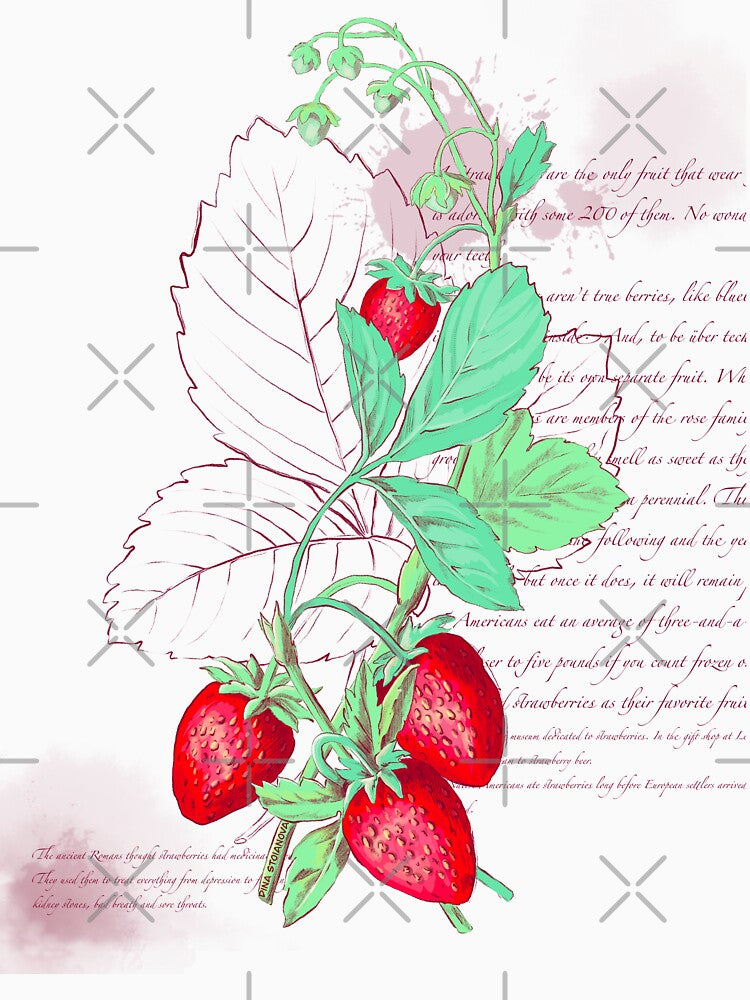 Vintage Botanical Strawberry by Dina Stoianova